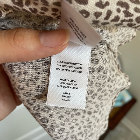 Rails Linen Leopard Print Ruffle Hem Tunic - Picture 7 of 7